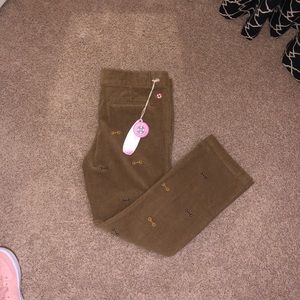 Horse bit cropped corduroys NWT